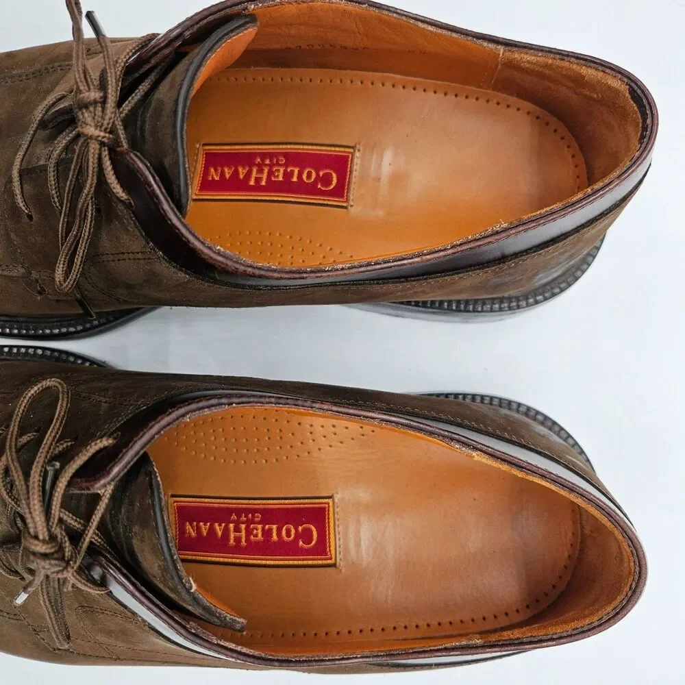 Cole Haan CITY Shoes Men's Size 12M Brown Suede Derby Lace Up Waterproof C00980